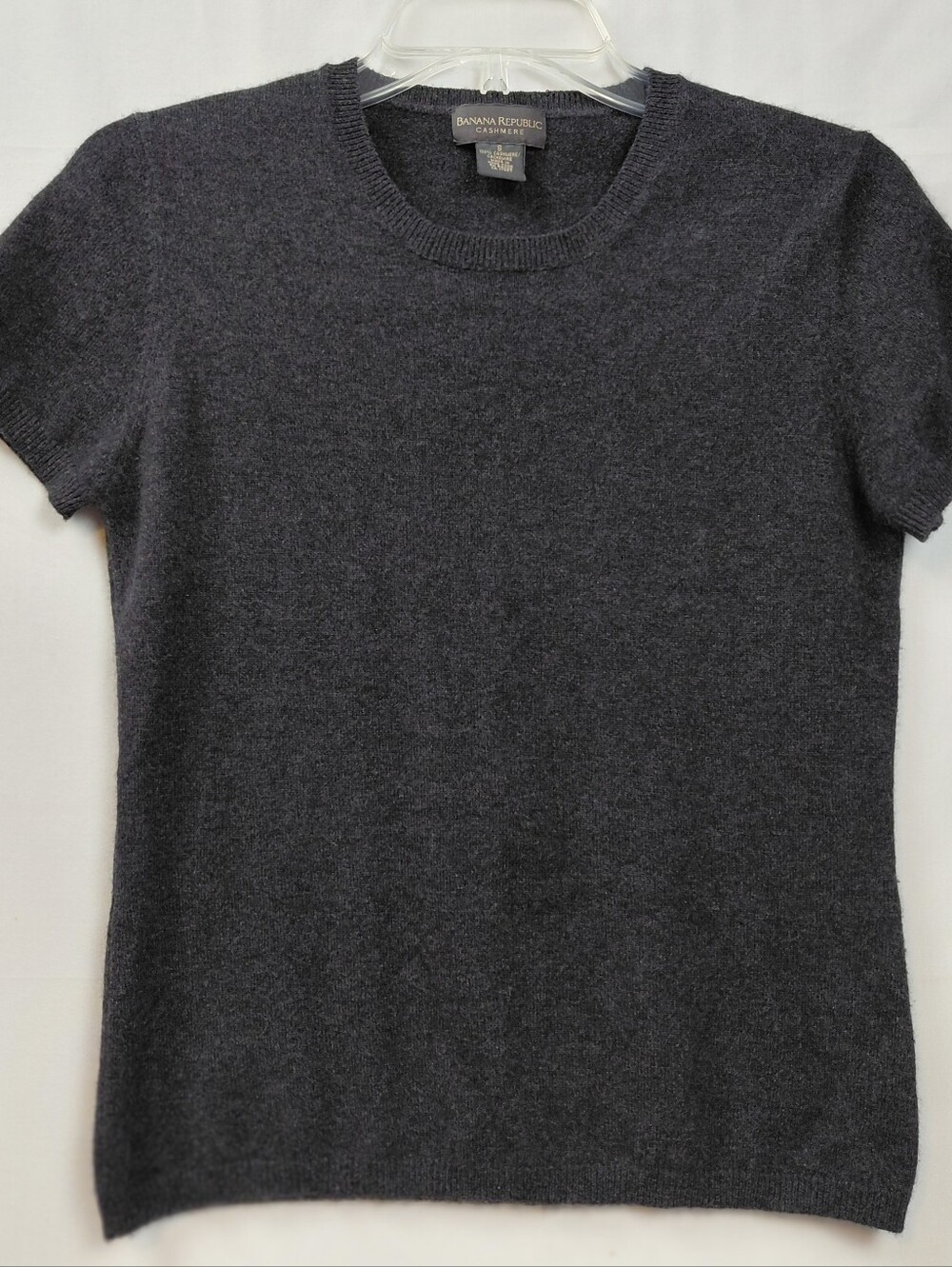 Banana Republic Cashmere Short Sleeve Sweater Size Small Gray